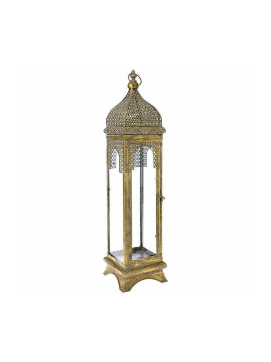 La Belle Maison Floortop Metallic Lantern Gold 20x20x20cm