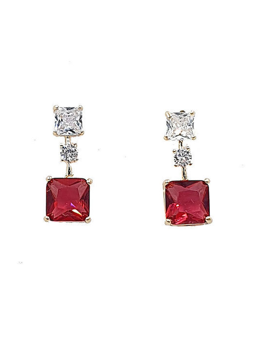 Fashion Jewlery Σκουλαρίκια Κρεμαστά από Ατσάλι Επιχρυσωμένα