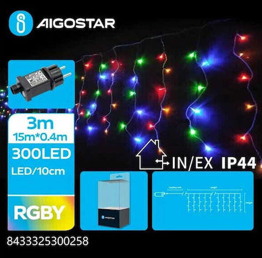 300 Lichterketten LED 15m. x 40cm Weiße Typ Vorhang 1Stück