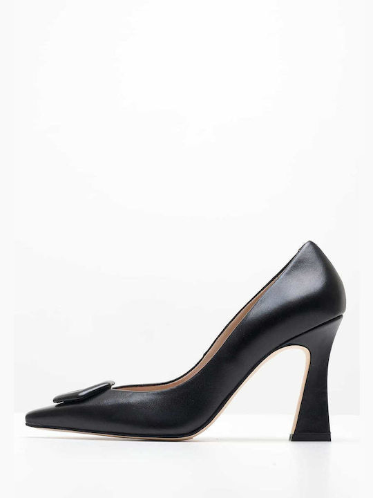 Mortoglou Leather Black Heels