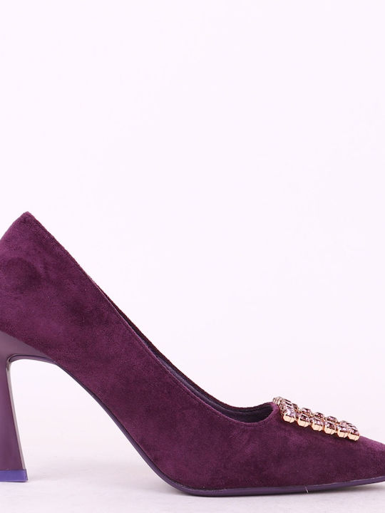 Ideal Shoes Purple Heels