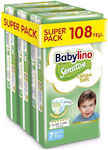 Babylino Tape Diapers Sensitive Cotton Soft Sensitive No. 7 for 15+ kgkg 108pcs