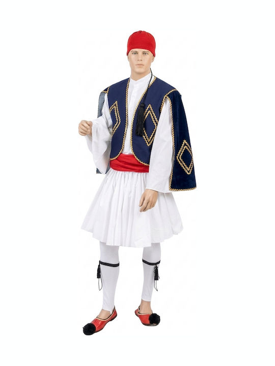 Traditionelle Tracht Tsolias mit Schuhüberzügen