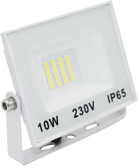 Adeleq Στεγανός Προβολέας LED 10W Ψυχρό Λευκό 6200K IP65