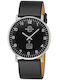 Master Time Ανδρικό Ρολόι 40mm Μπαταρίας με Μαύρο Δερμάτινο Λουράκι