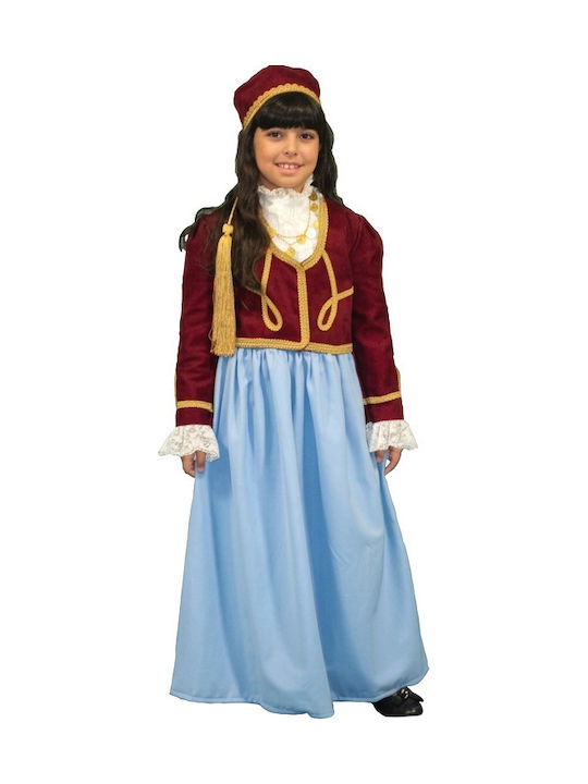 Traditional Kids Costume Amalia with Porphyra with 3 Rows Necklace