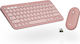 Logitech Pebble 2 Kabellos Tastatur & Maus Set Englisch US Rosa