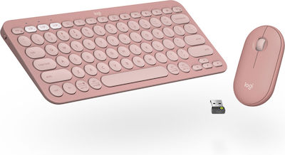 Logitech Pebble 2 Wireless Keyboard & Mouse Set English US Pink