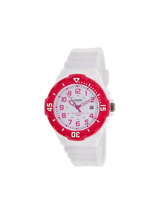 Casio Damen Uhr mit Weiß Kautschukarmband