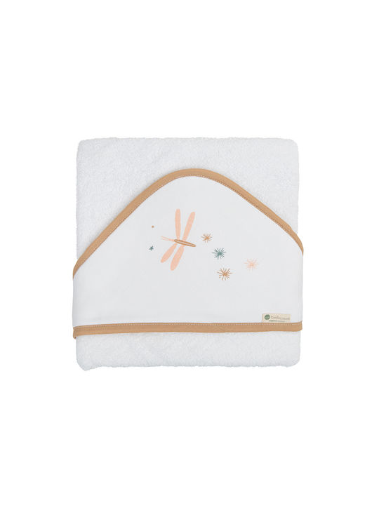 Bimbidreams Baby Bath Towel Hooded Cottage Liveloula White 100x100cm