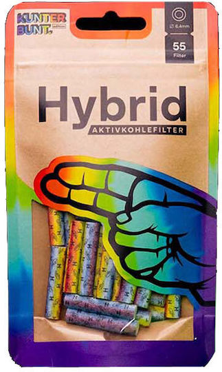 Hybrid Filters Vată pentru țigări Carbon activat 6.4mm 55x1buc
