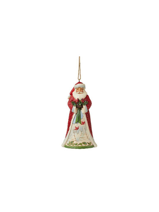 Enesco Ornament de Crăciun Moș Crăciun cu Pulbere de Aur cu Paiete