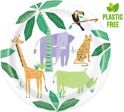Unique Animal Safari Πιάτο για Party 8τμχ Unique Animal Safari Πιάτο για Party 8τμχ