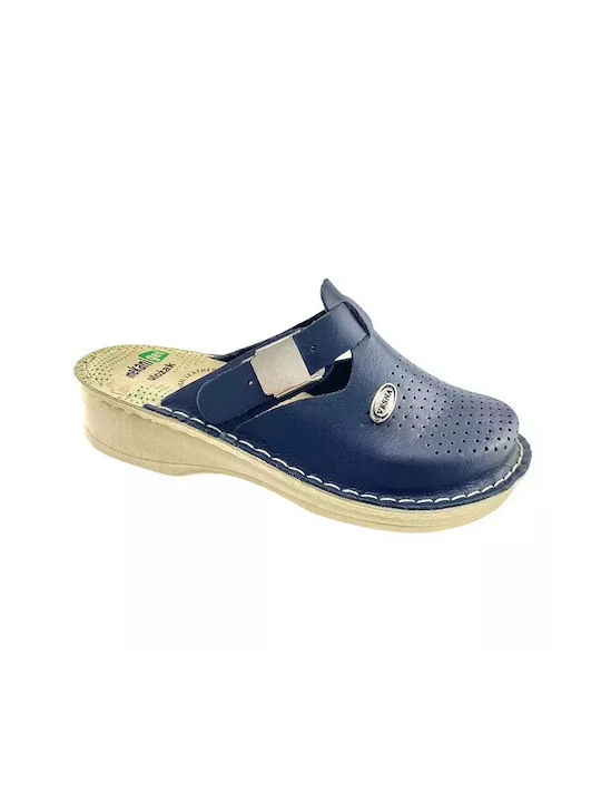 Vesna Leather Anatomic Clogs Blue