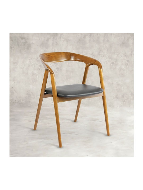 Noe Dining Room Wooden Chair Black 57x57x76.5cm