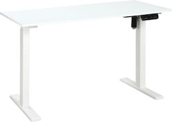 Wooden Home Office Desk with Metal Legs White L120xW60xH74.5cm