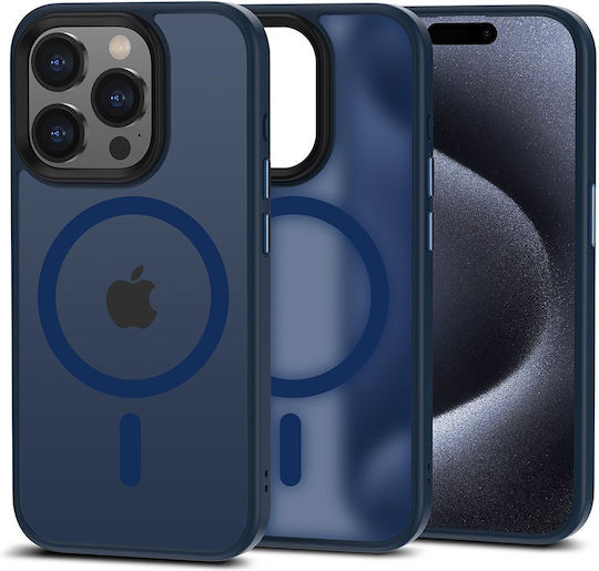Tech-Protect Magmat Umschlag Rückseite Metallisch Marineblau (iPhone 15 Pro)