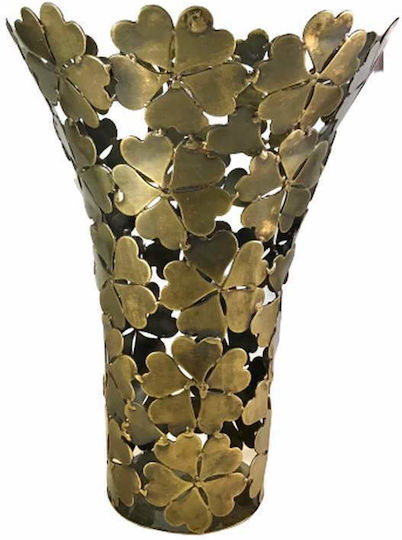 La Belle Maison Übertopf Metall Gold 17x17x24εκ.