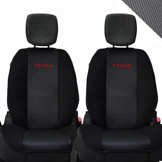Spătar Auto 2buc Piele sintetica Carbon Negru