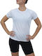 Women's Athletic Blouse Short Sleeve Fast Drying White