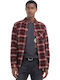 Long-sleeved Flannel Shirt Checked Red-Black-Black-Grey-Natural White.