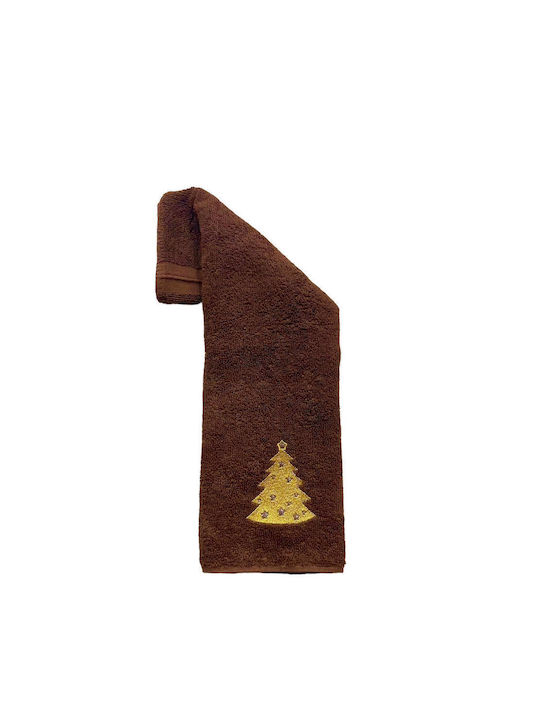 Decotelia Christmas Towel Fabric Brown L60xW40cm.