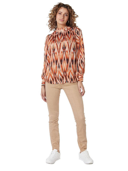 Es Women's Fabric Trousers Beige