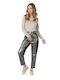 Es Women's Fabric Trousers Silver.