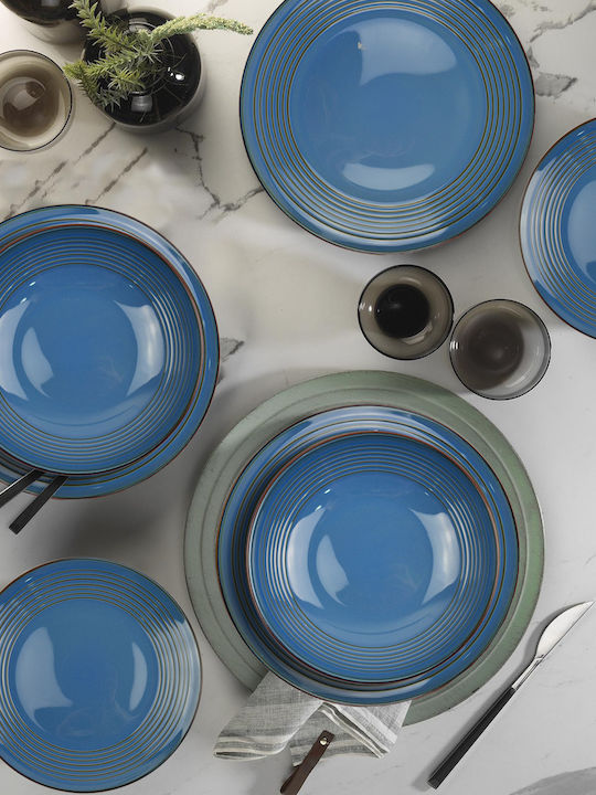 Saray Home Ceramic Dinnerware Set Blue 18pcs