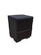 Majestic Bedside Table with Fabric Upholstery Black xx