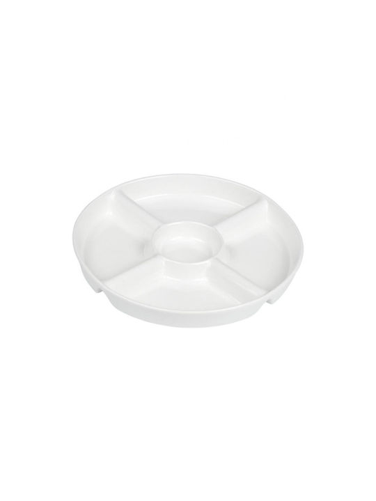 Plastona Ceramic Dessert Divided Serving Plate White