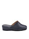 Leather Winter Women's Slippers Blue