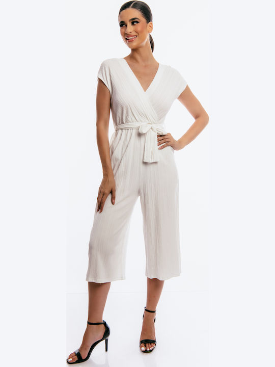 Women's Sleeveless One-piece Suit White