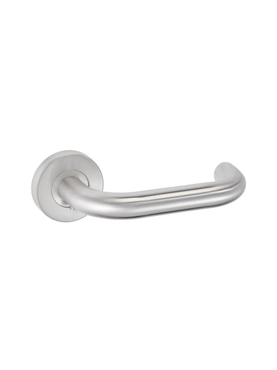Best Design Πόμολο Μεσόπορτας Ροζέτα 1001 Ζεύγος με Επιστόμιο Νίκελ Ματ