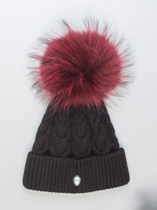 Haute Acorn Beanie Unisex Beanie Gestrickt in Schwarz Farbe