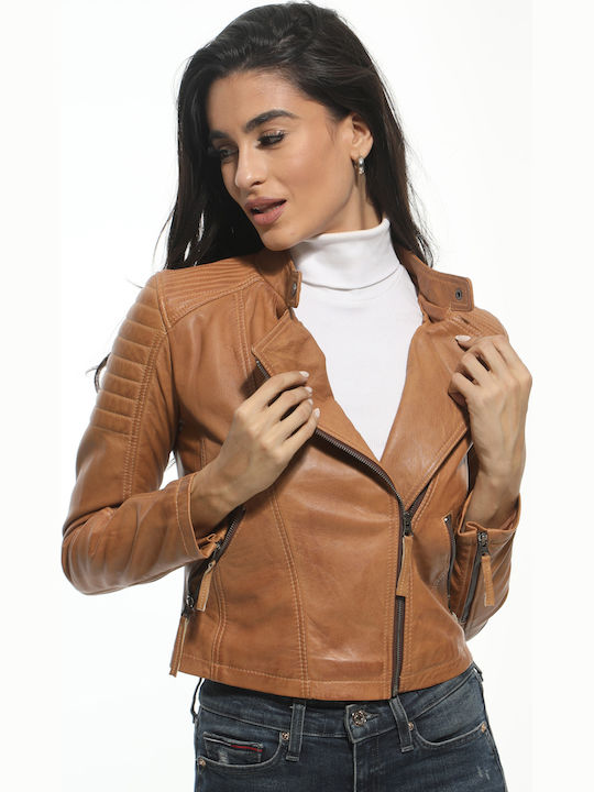 Newton Leather Κοντό Δερμάτινο Γυναικείο Μπουφά...