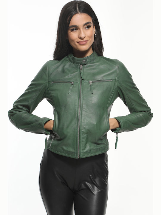 Newton Leather Κοντό Δερμάτινο Γυναικείο Μπουφά...