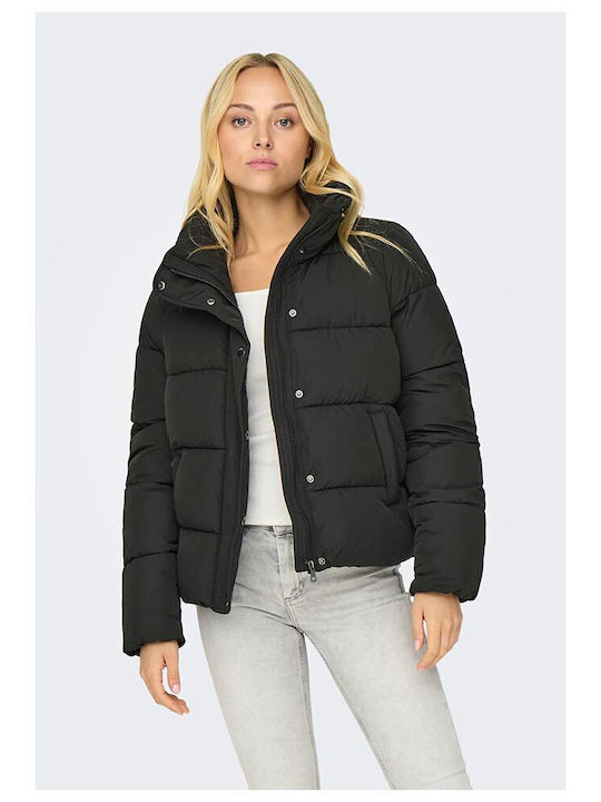 Kurz Damen Puffer Jacke Schwarz