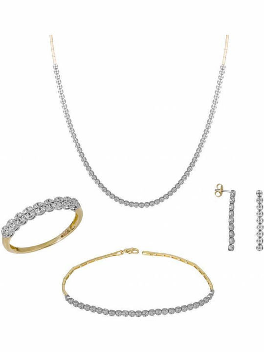 Gold Set Bracelet , Ring & Necklace 14K