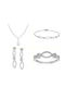 Vitopoulos Set with Necklace , Earrings & Ring from White Gold 14K with Stones