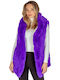 Women's Sleeveless Long Fur Purple