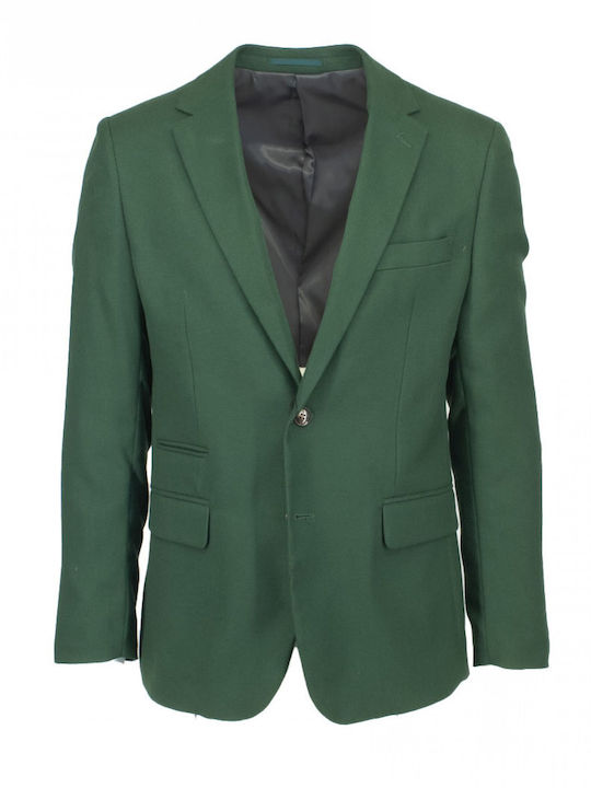 Ανδρικό Σακάκι με Στενή Εφαρμογή Πράσινο (Green)