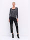Matis Fashion Women's Crop Top Long Sleeve Gray