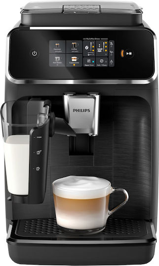 Philips Series 2300 Αυτόματη Μηχανή Espresso 1500W Πίεσης 15bar με Μύλο Άλεσης Μαύρη EP2330/10