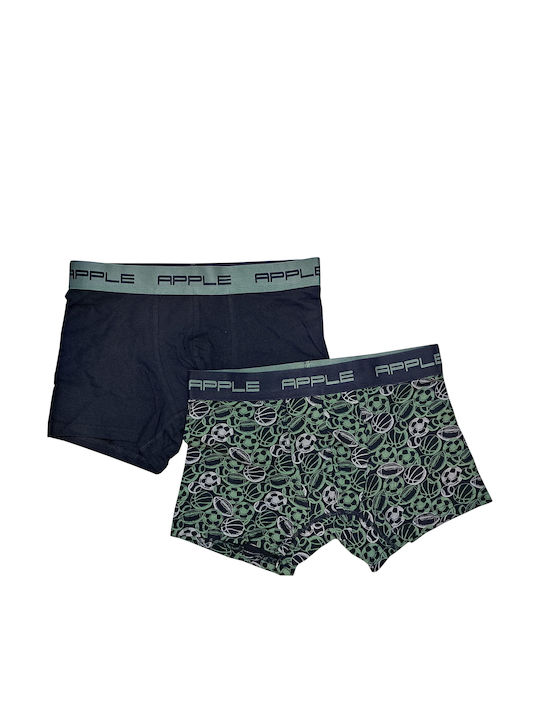 Apple Boxer Men's Boxers Black/Green-Sporty 2Pack