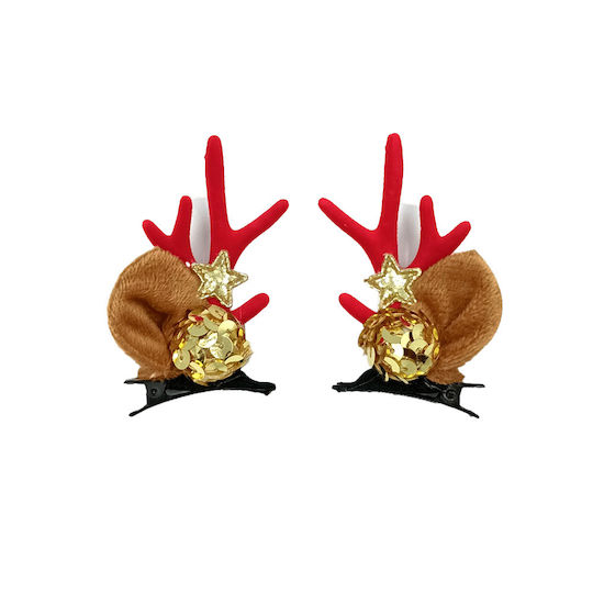 Haar Weihnachts-Accessoires mit Muster Rentier