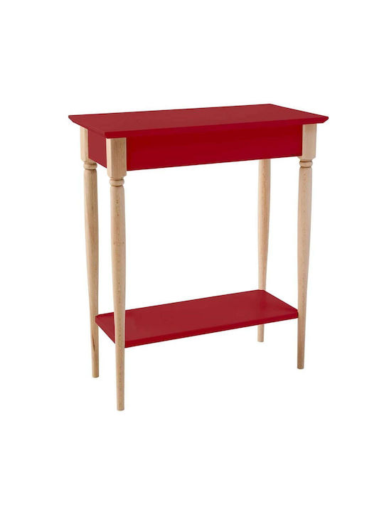 Wooden Console Table Red L65xW35xH74cm