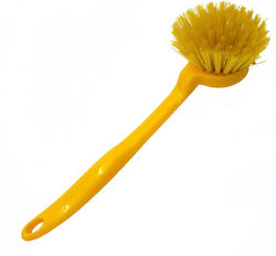 Plastic Cleaning Brush with Handle Yellow