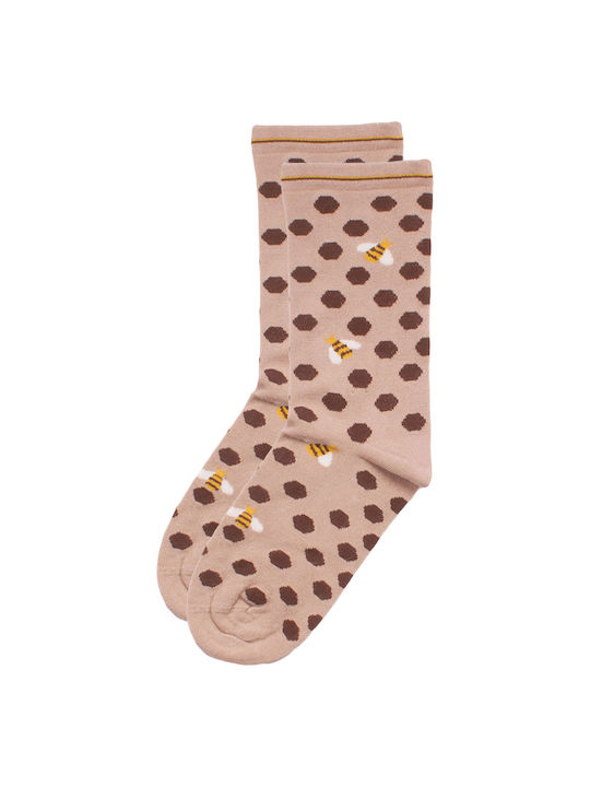 Pro Socks Modal Soft Bees Γυναικείες Κάλτσες Μπεζ