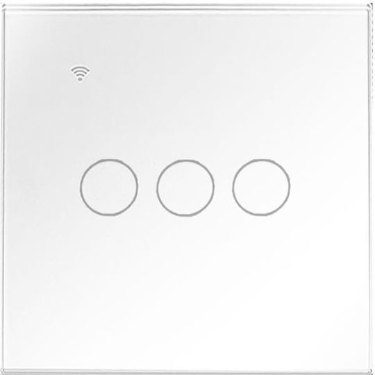 Aubess Comutator De Perete Electric Încastrat Tactil Wi-Fi Triplu Alb